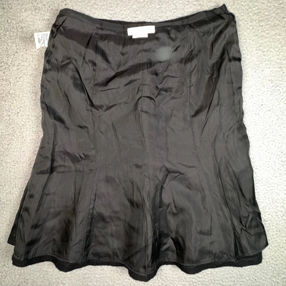 Vintage Michael Kors Collection Wool Skirt Womens 10 Black Button Front Italy